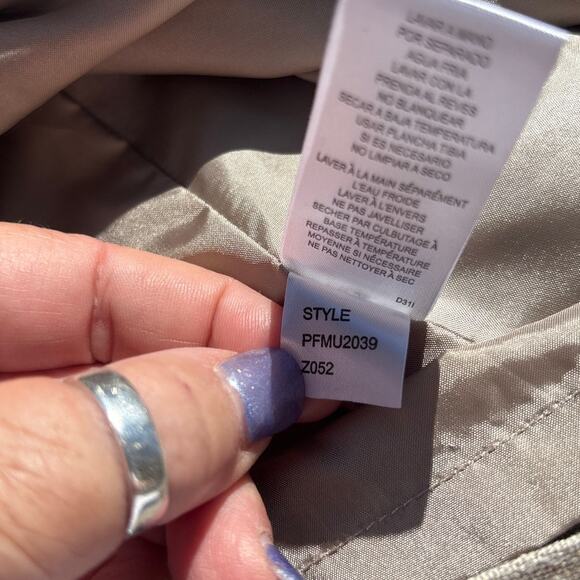 Kensie Heavy Jacket Artsy Buttons Gold Metallic Detail Size 10 Linen Lagenlook - Picture 10 of 12